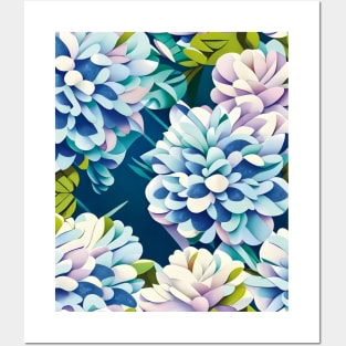 Light Hydrangeas Abstract Artwork Posters and Art